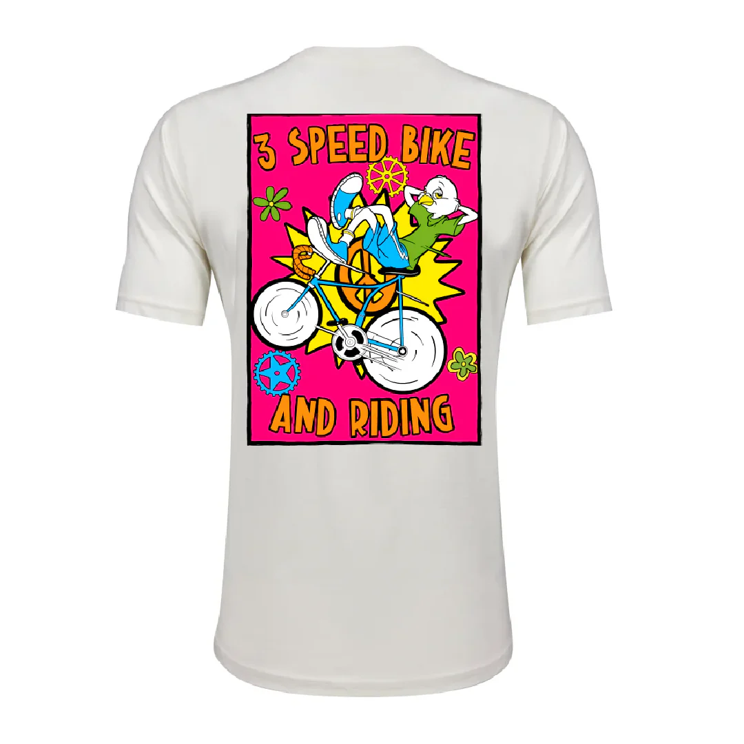 3 Speed Bike & Riding  // White Tee