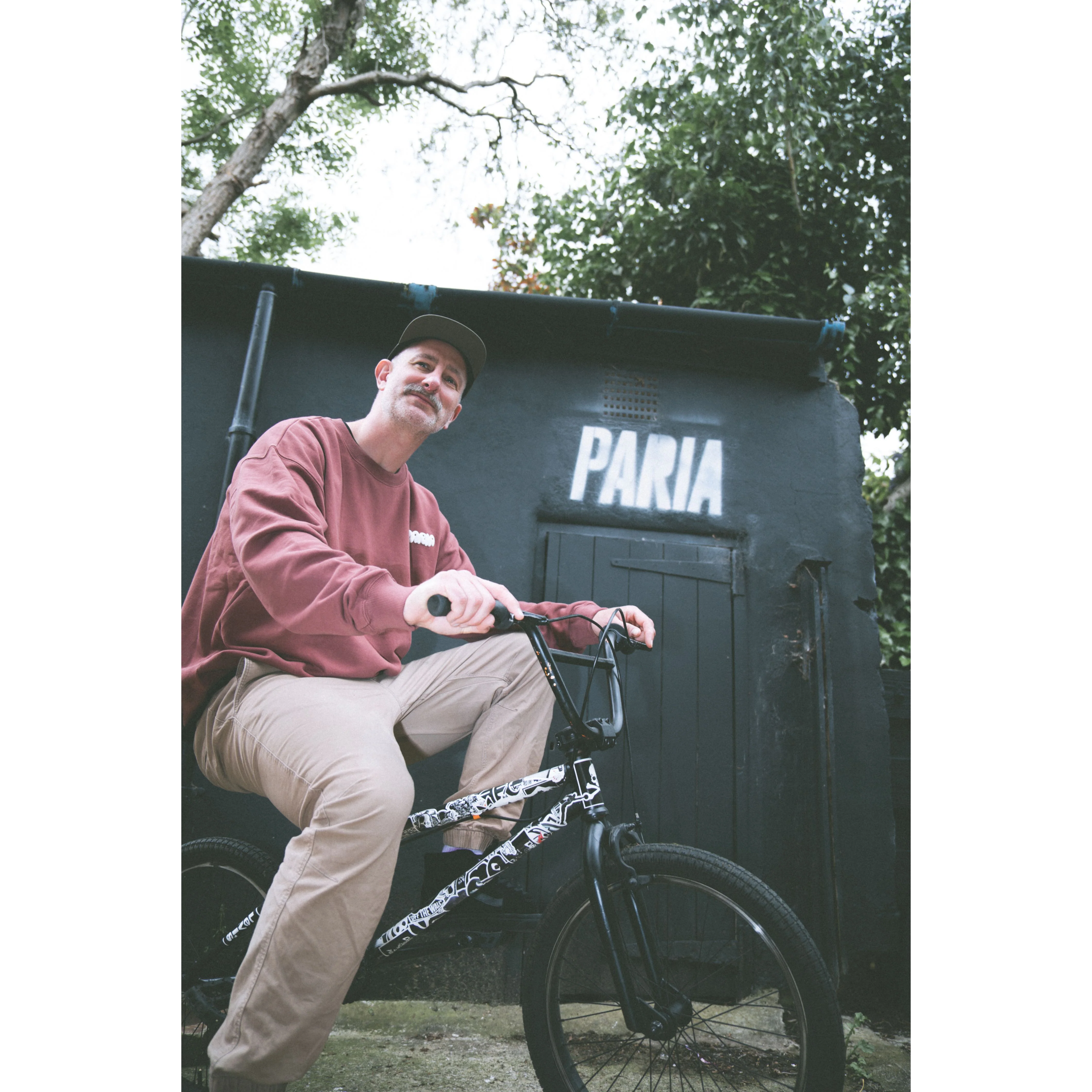 Cloud Print Cycling Sweatshirt Rust - Image 8