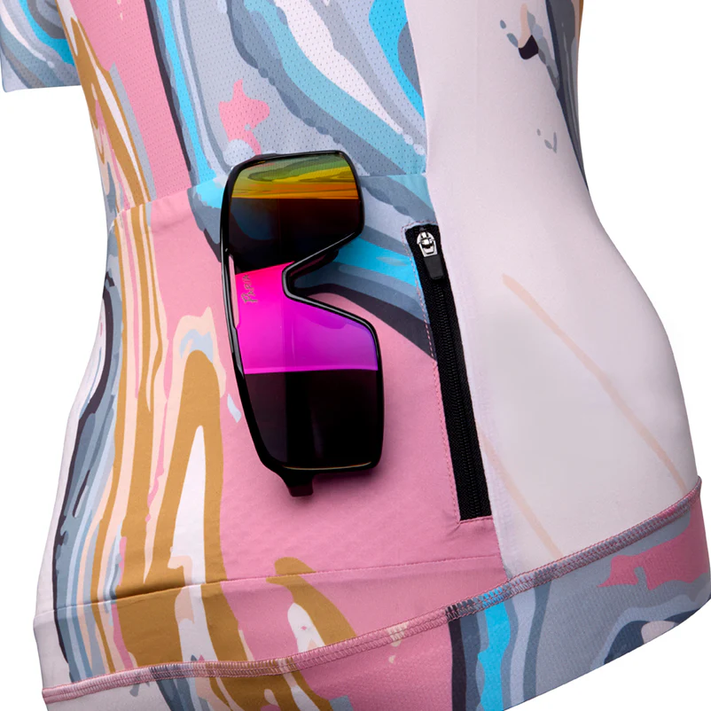 Marble Print Women's Short Sleeve Cycling Jersey - Image 5