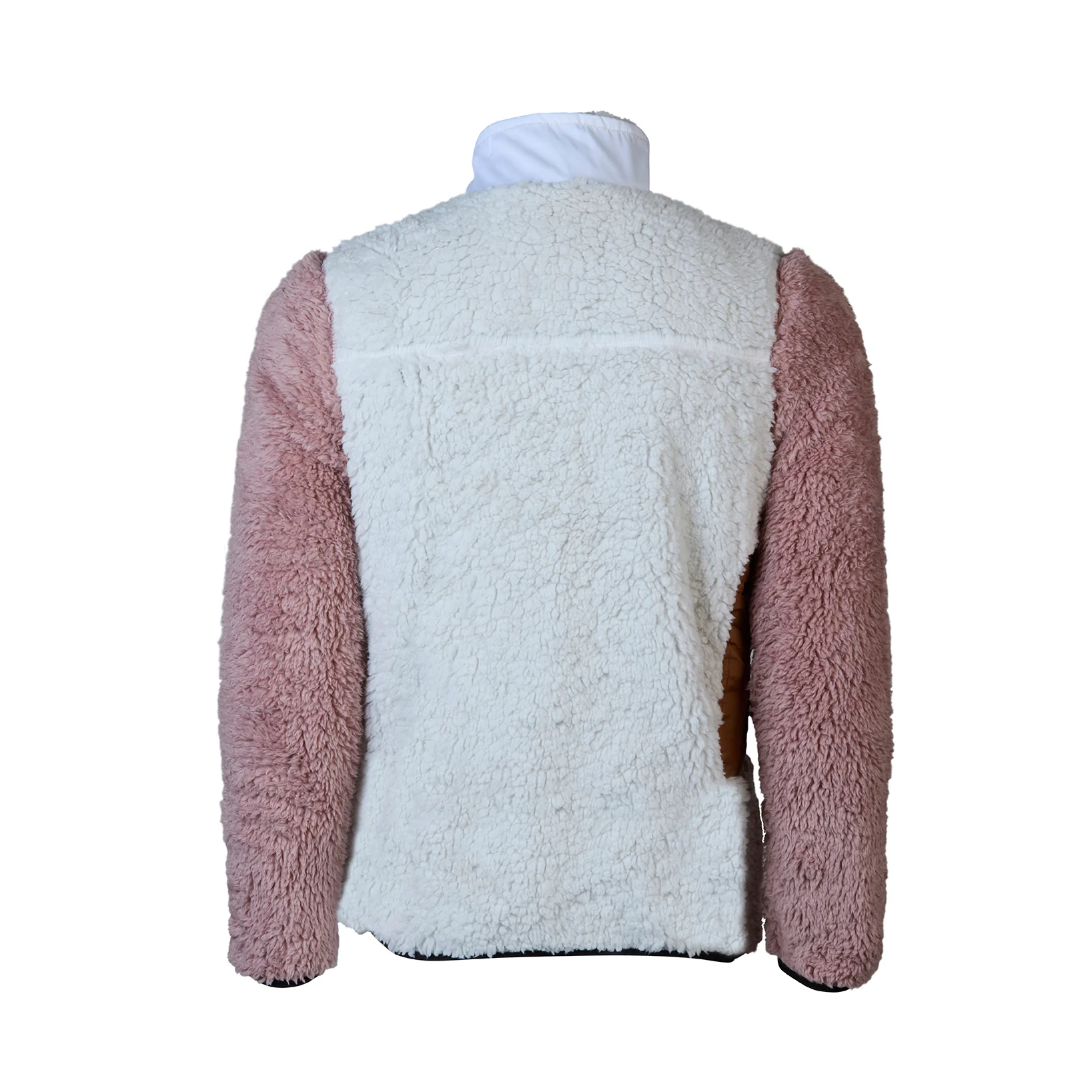 Sherpa Fleece Cycling Commuter Jacket - Off White Ash Rose - Image 2